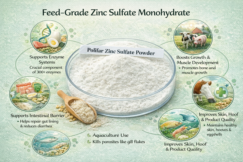 The Core Role of Zinc Sulfate Monohydrate in Feed Additives Il ruolo principale del solfato di zinco monoidrato negli additivi per mangimi