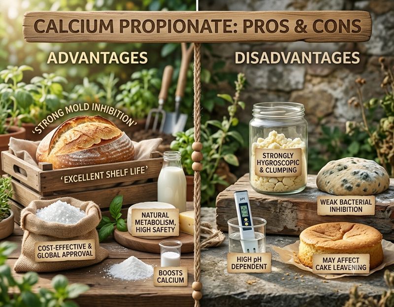 Advantages and Disadvantages of Calcium Propionate Vantaggi e svantaggi del propionato di calcio