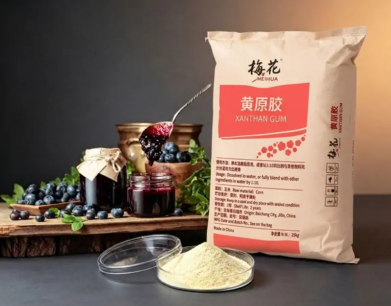 Xanthan gum La gomma xantana viene utilizzata nelle marmellate