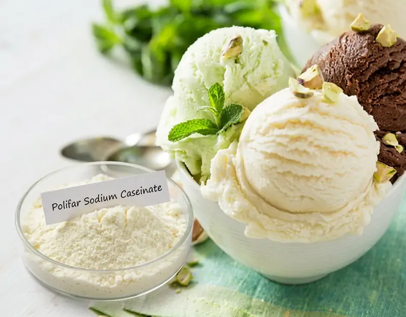 Uso del caseinato di sodio nel gelato